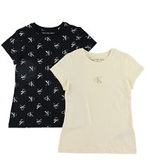 Calvin Klein T-Shirt - 2er-Pack - Black Monogramm Aop/Afterglow