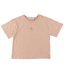 Calvin Klein T-Shirt - CK Logo Boxy - Pink Sand