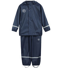 Color Kids Rainwear w. Suspenders - PU - Dress Blues