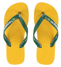 Havaianas Slippers - Brazili Logo - Pop Yellow