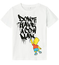 Name It T-shirt - NkmMilas Simpsons - Bright White