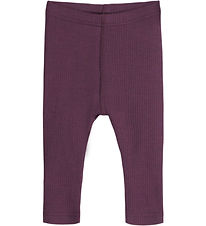 Hust and Claire Leggings - Rib - Ull - Lee - Plum Wine