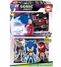 Educa Puzzlespiel - 2x100 Teile - Sonic Prime Neon