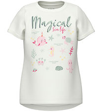 Name It T-Shirt - NmfVix - Bright White/Magisch zeeleven