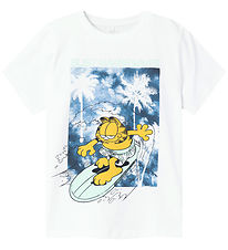 Name It T-Shirt - NkmMaclin Garfield - Bright White av. Imprim