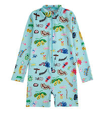 Bobo Choses Coverall Swimsuit - Funny Insects all Over - Aqua Bl