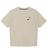 Hust and Claire T-Shirt - Anskil - Sand Stone m. Palme
