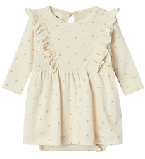 Lil' Atelier Bodysuit w. Skirt L/æ - Rib - NbfGago - Turtledove
