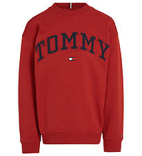 Tommy Hilfiger Sweatshirt - Varsity Borduursel - Dark Magma