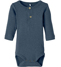 Name It Bodysuit L/æ - Noos - Rib - NbmKab - Bering Sea/Melange