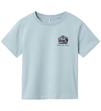 Name It T-Shirt - NmmFirkano - Blue Brouillard av. Imprim
