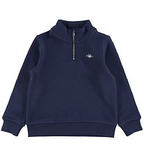 GANT Sweatshirt - Shield Halber Reißverschluss - Evening Blue