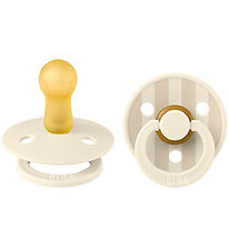 BIBS Colour Snuðin - 2 Pakki - Stærð 2 - Umferð - Ivory/Vanilla