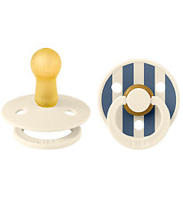 BIBS Colour Snuðin - 2 Pakki - Stærð 2 - Umferð - Ivory/Steel Bl