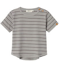 Lil' Atelier T-skjorte - Rib - NmmKail - Kalkstein