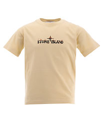 Stone Island T-Shirt - Natural Beige m. Schwarz
