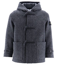 Stone Island Mantel - Wolle - Dunkelgrau-Meliert
