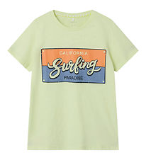 Name It Stuttermabolur - NkmPffrídagur - Skær grænt Cream