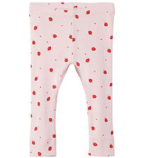 Name It Leggings - Rib - NbfDabua - Parfait Pink w. Strawberry