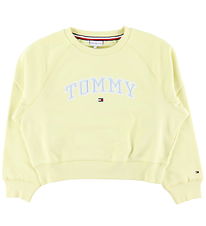 Tommy Hilfiger Sweatshirt - Lemon Zest w. Light blue