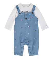 Tommy Hilfiger Set - Overalls/Blouse - Denim Medium+/White