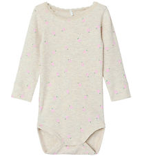 Name It Bodysuit L/æ - Rib - NbfDabua - Peyote Melange w. Strawb