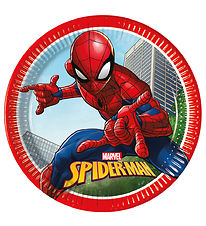 Decorata Party Pappaplötur - 8 Pakki - 19,5 cm - Spider-Man Crim
