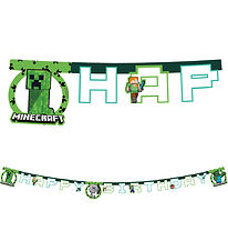 Decorata Party Happy Afmæli Banner - Minecraft