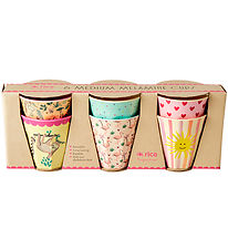 Rice Cups - Melamine - 6 pcs - 160 mL - Pink/Funky Prints