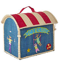 Rice Storage Basket - Extra Little Raffia House - Blue/Circus