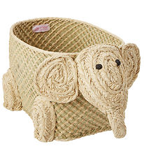 Rice Storage Basket - Raffia/Seaweed - Little Elephant - Natural