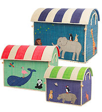 Rice Storage Baskets - Raffia - 3 pcs - 52/45/37 cm - Animal
