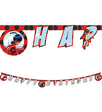 Decorata Party Happy Afmæli Banner - Kraftaverka Ladybug
