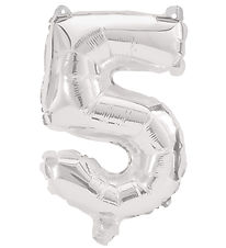 Decorata Party Þynnublöðru - 85 cm - No 5 - Silfur