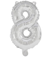 Decorata Party Þynnublöðru - 85 cm - No 8 - Silfur
