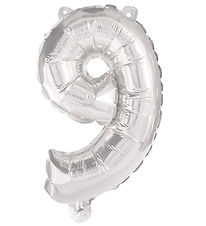 Decorata Party Þynnublöðru - 85 cm - No 9 - Silfur
