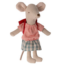 Maileg Mouse - Big sister - Bicycle mouse w. Bag - Red