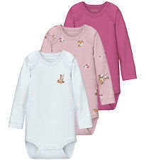 Name It Bodysuit L/æ - Noos - NbfBody - 3-Pack - Ibis Rose