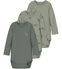 Name It Bodysuit L/æ - Noos - NbmBody - 3-Pack - Agave Green