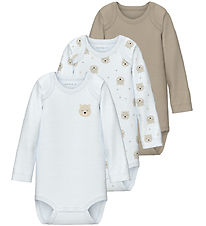 Name It Bodysuit L/æ - Noos - NbnBody - 3-Pack - Oxford Tan