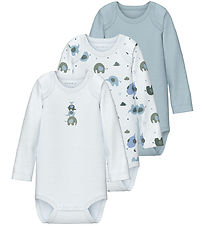 Name It Bodysuit L/æ - Noos - NbmBody - 3-Pack - Baby Blue
