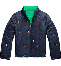 Polo Ralph Lauren Steppjacke - Umkehrbar - Grün/Navy m. Logos