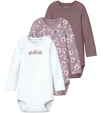 Name It Bodysuit L/æ - Noos - NbfBody - 3-Pack - Grape Shake