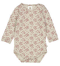 Müsli Bodysuit L/æ - Love - Soft Green/Cabernet