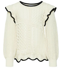 Vero Moda Girl Blouse - Knitted - VmMadelyn - Birch/W. Black