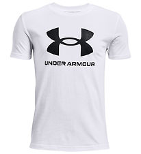 Under Armour T-skjorte - Sportsvogn Logo - Hvit m. Svart