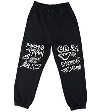 Emporio Armani Joggingbuxur - Svart M. Hvítur