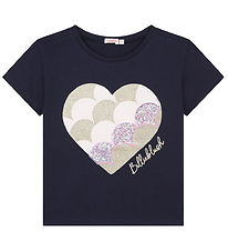 Billieblush T-shirt - Navy/Heart/Glitter