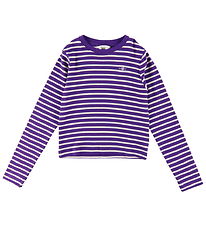 GANT Bluse - Kurz geschnitten - Rib - Pansy Purple/Weiß gestreif