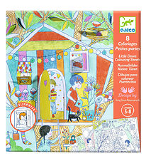 Djeco Coloring Sheet w. Small Doors - Les Cabanes De Nina